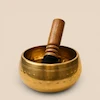 کاسه تبتی با مضراب چوبی مناسب مدیتیشن، یوگا، صدادرمانی و متعادل‌سازی چاکرا