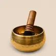 کاسه تبتی با مضراب چوبی مناسب مدیتیشن، یوگا، صدادرمانی و متعادل‌سازی چاکرا