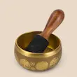کاسه تبتی با مضراب چوبی مناسب مدیتیشن، یوگا، صدادرمانی و متعادل‌سازی چاکرا