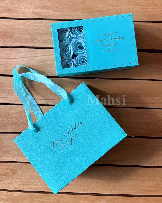باکس گل  معطر مستطیلی وارداتی آبی