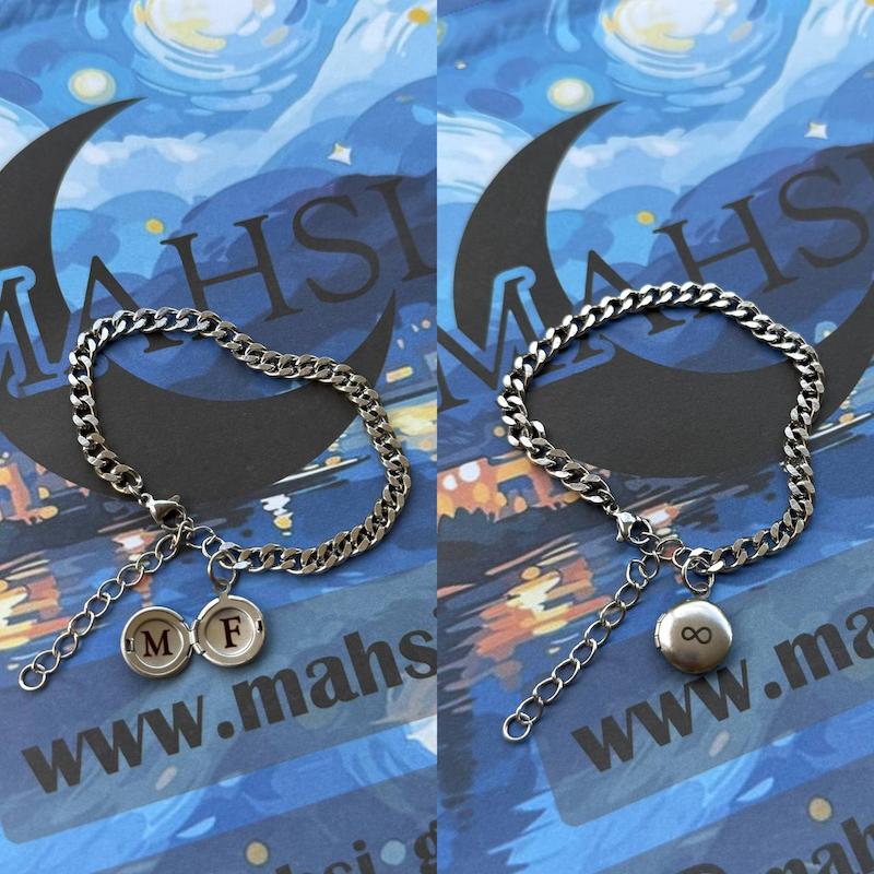 دستبند لاکت با حک حروف دلخواه