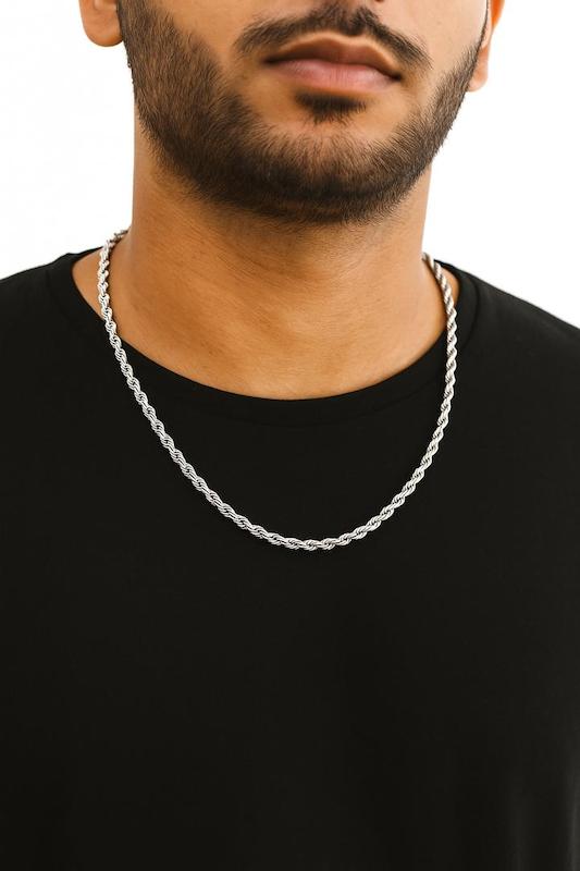 زنجیرطنابی استیل مردانه ضخیم