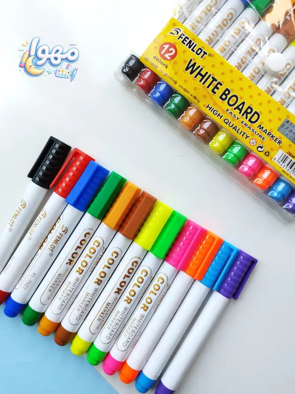 ماژیک وایت برد 12 رنگ🖍🌈
