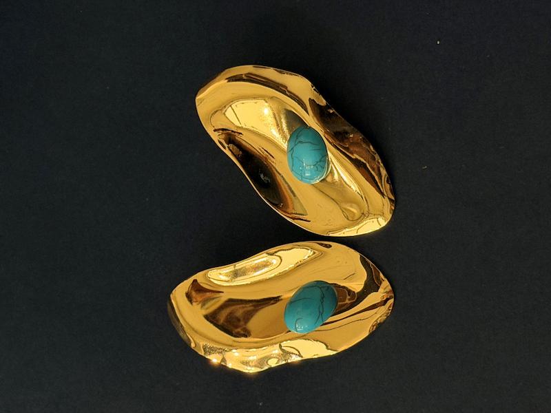 گوشواره فلزی با سنگ (2 طرح)