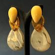 گوشواره طرح سنگ - طوسی کرم