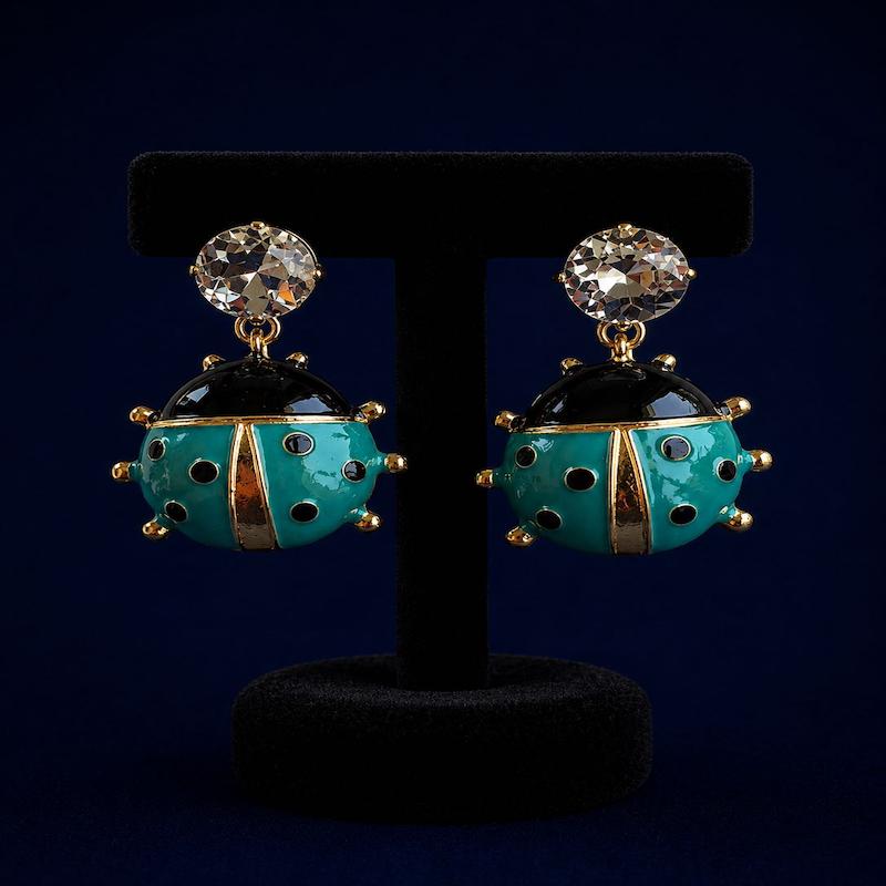 گوشواره طرح کفشدوزک (2 رنگ)