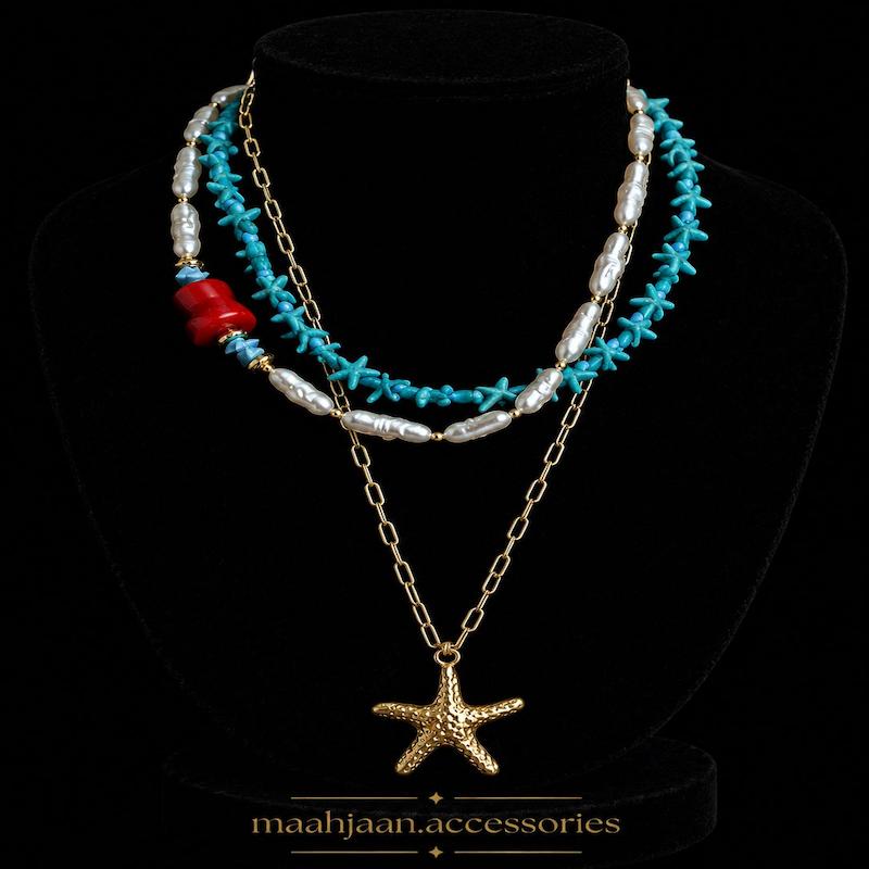 گردنبند چندلایه دریایی مدل Starfish