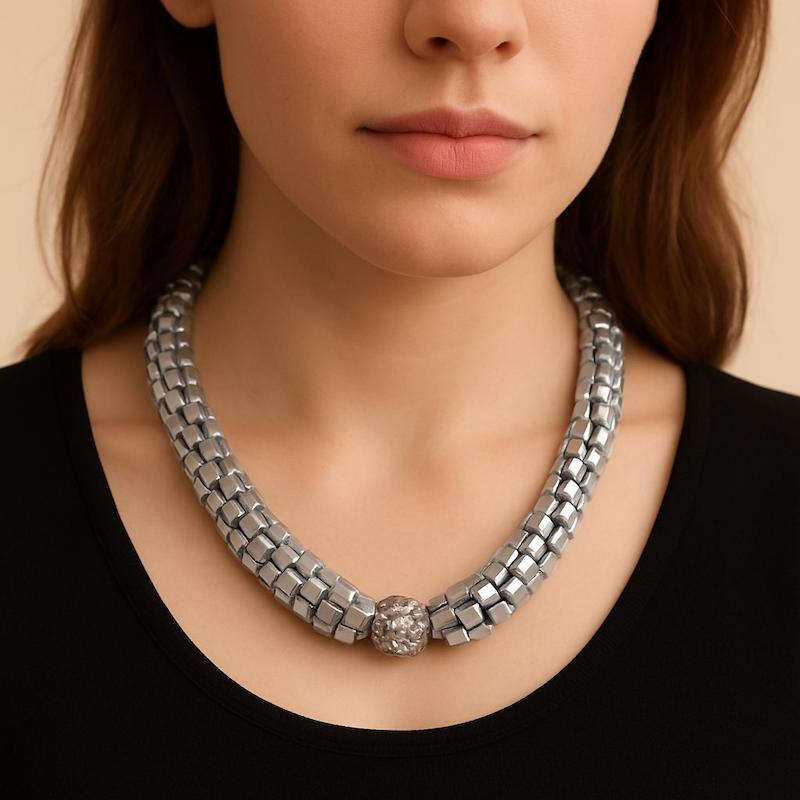 گردنبند مهره های کریستالی (طرح زارا)