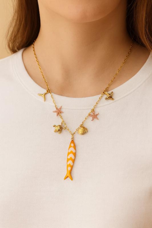 گردنبند طرح ماهی رنگی