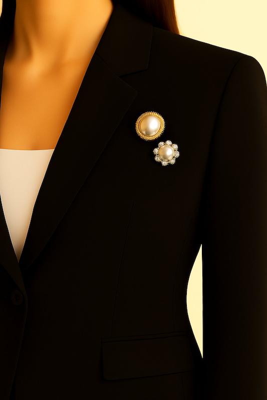 گل سینه طرح مرواریدی ساده