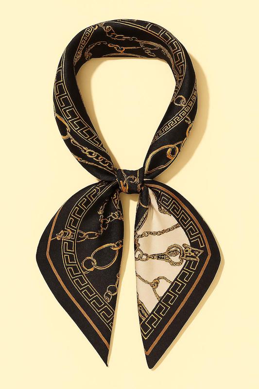 مینی اسکارف طرح قهوه ای 