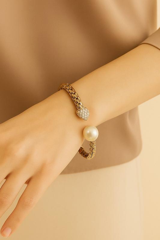 دستبند مروارید نگینی