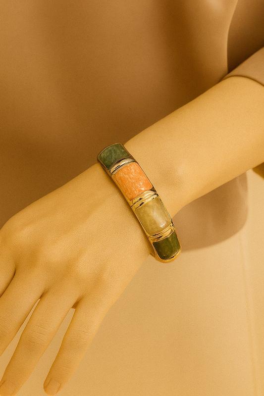 بنگل نارنجی سبز صورتی