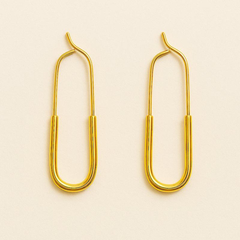 گوشواره طلایی طرح سنجاق قفلی