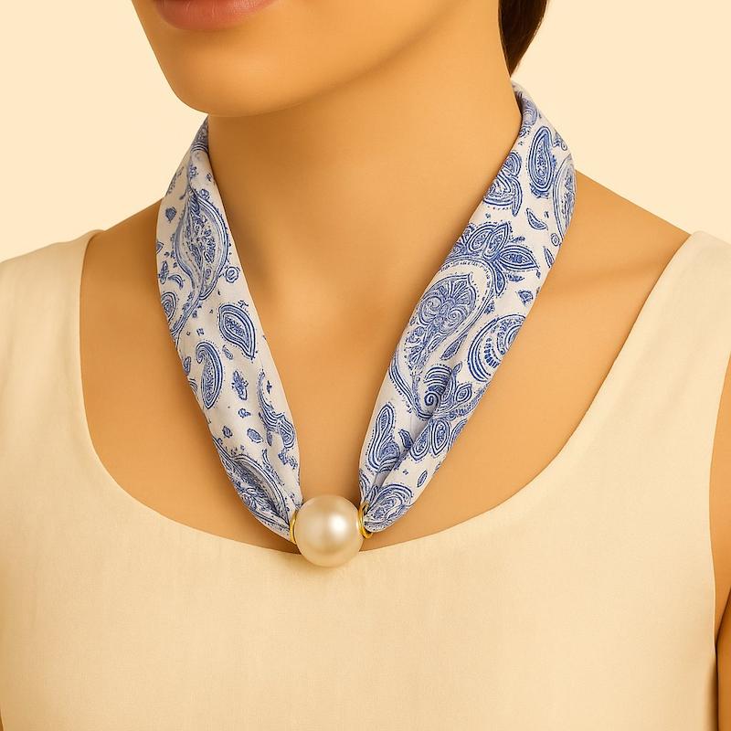 گردنبند پارچه ای مرواریدی