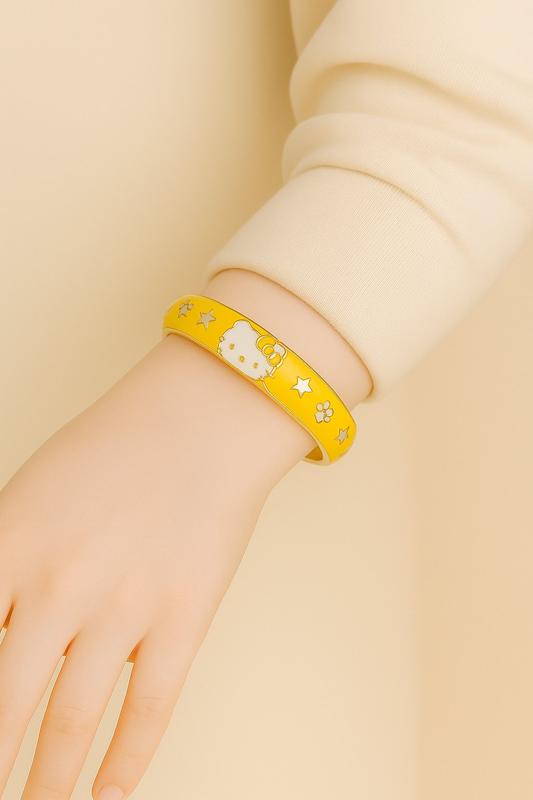 بنگل دخترونه - طرح Hello Kitty (زرد)