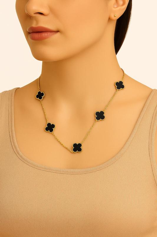 گردنبند طرح ونکلیف طلایی مشکی