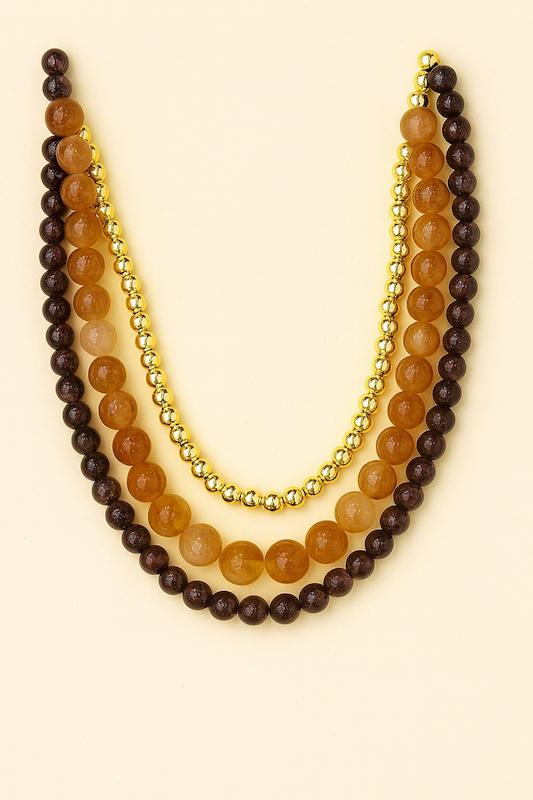 گردنبند 3 رج - طرح سنگ