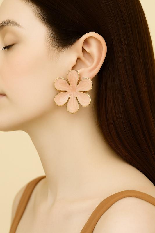 گوشواره طرح گل صورتی