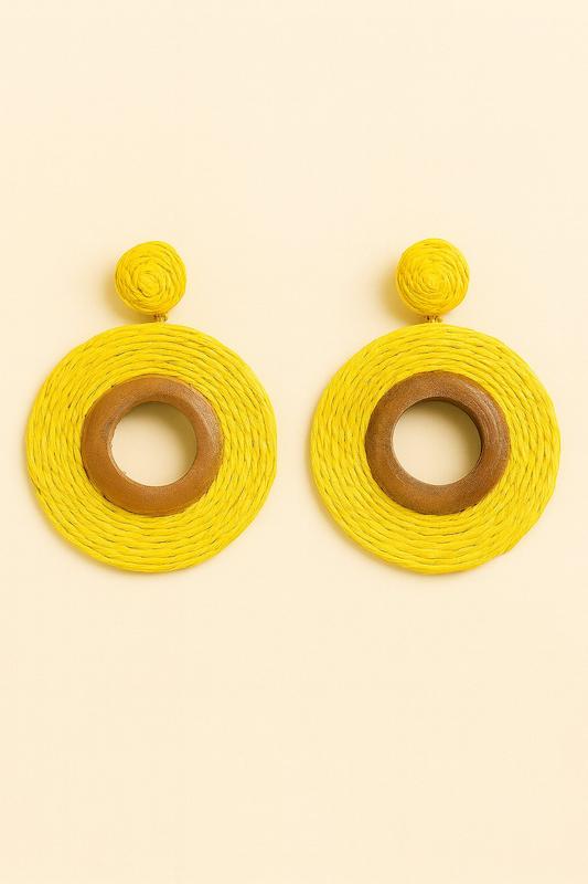 گوشواره حصیری - رنگ زرد