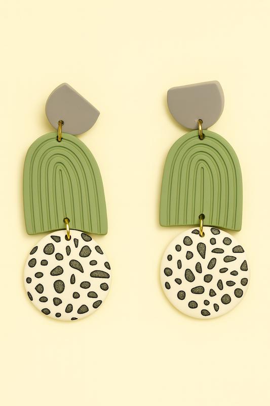 گوشواره خمیری - طرح سبز