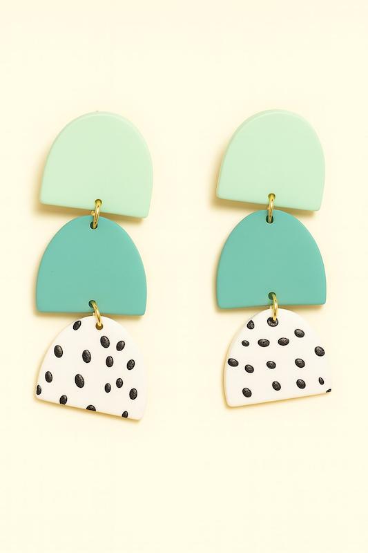 گوشواره خمیری - طرح سبز پلنگی