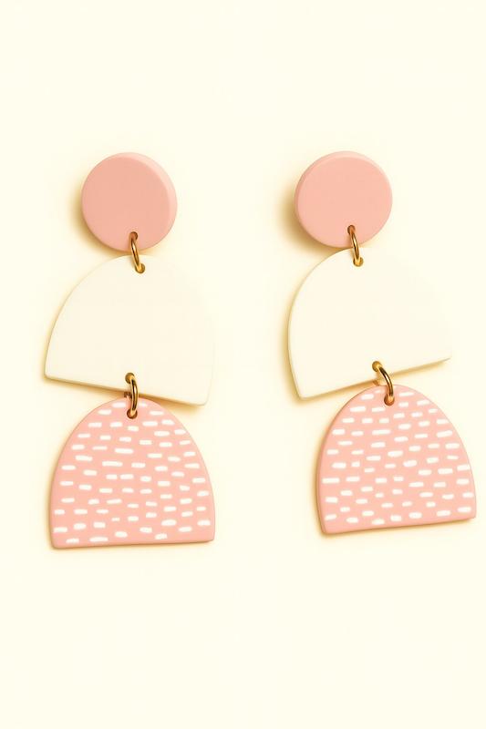 گوشواره خمیری - طرح صورتی