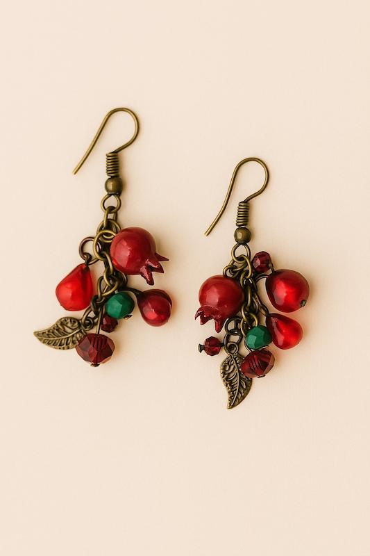 گوشواره طرح انار - کامل و دون