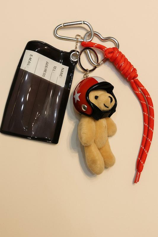 چارم بگ - طرح تدی قرمز با آی دی کارت