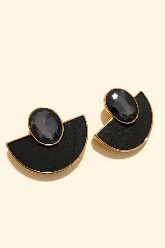 گوشواره رنگ سیاه - طرح براق (2 رنگ)