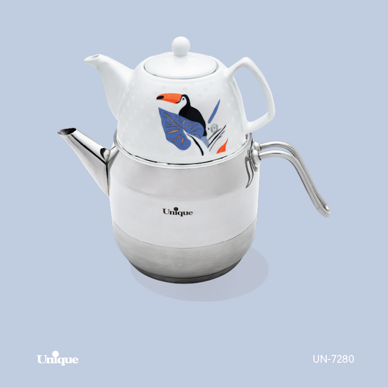 کتری و قوری تک دسته استیل UN-7280