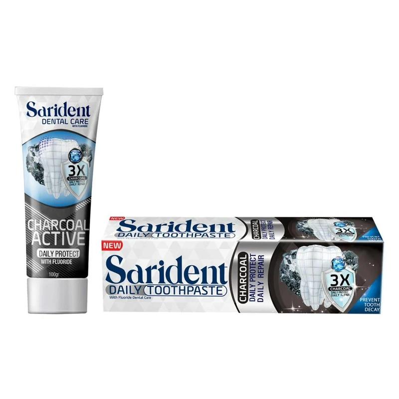 ساریدنت خمیر دندان مدل ذغالی حاوی کربن فعال وزن 100 گرم Sarident White Fluride Toothpaste