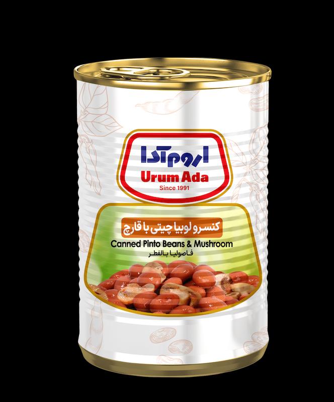  کنسرو لوبیا چیتی با قارچ اروم آدا (400 گرم)
