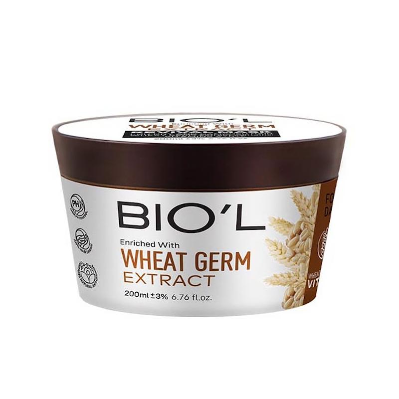 ماسک مو بیول حاوی عصاره جوانه گندم مناسب موهای خشک و آسیب دیده حجم ۲۰۰ میل