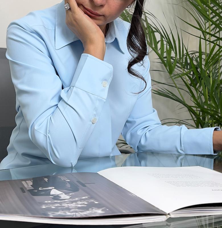 شومیز آبی روشن زنانه، شومیز زیر کتی، شومیز شیک