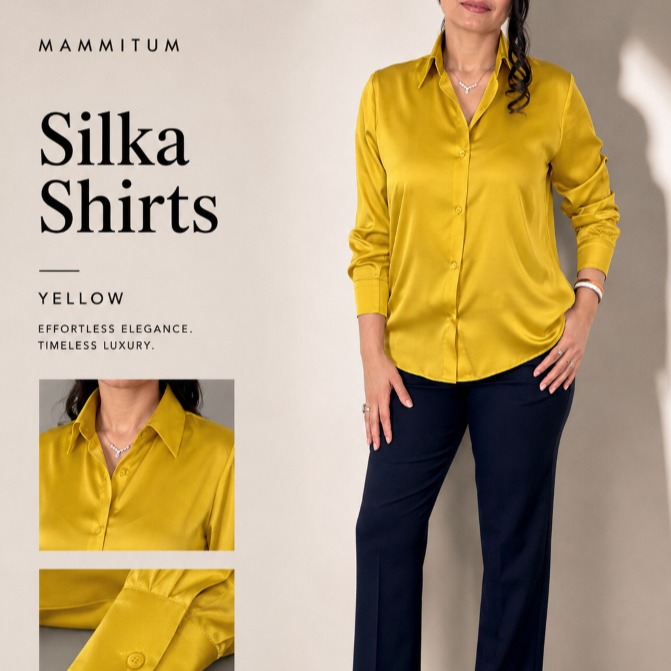شومیز زنانه خردلی کدSilka shirt M130