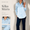 شومیز زنانه آبی آسمانی کدSilka shirt M132