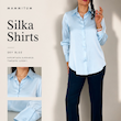 شومیز زنانه آبی آسمانی کدSilka shirt M132