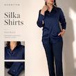 شومیز زنانه سرمه ای کدSilka shirt M134