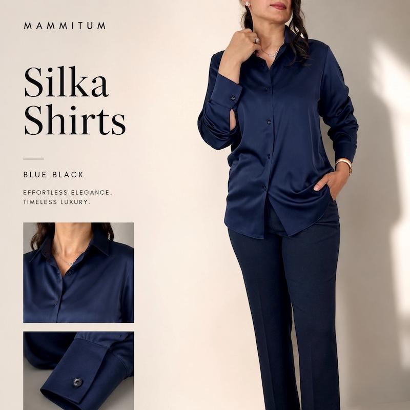 شومیز زنانه سرمه ای کدSilka shirt M134