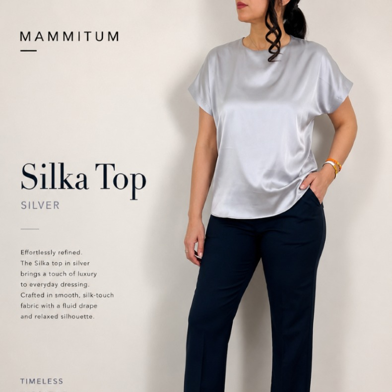 بلوز زنانه نقره ای کد Silka shirt M135