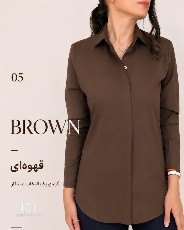 شومیز زنانه قهوه ای Basic کد M139