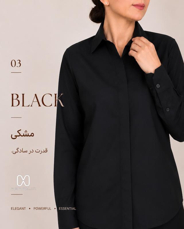 شومیز زنانه مشکی Basic کد M118
