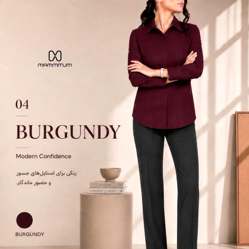 شومیز بیسیک Burgundy زرشکی M160