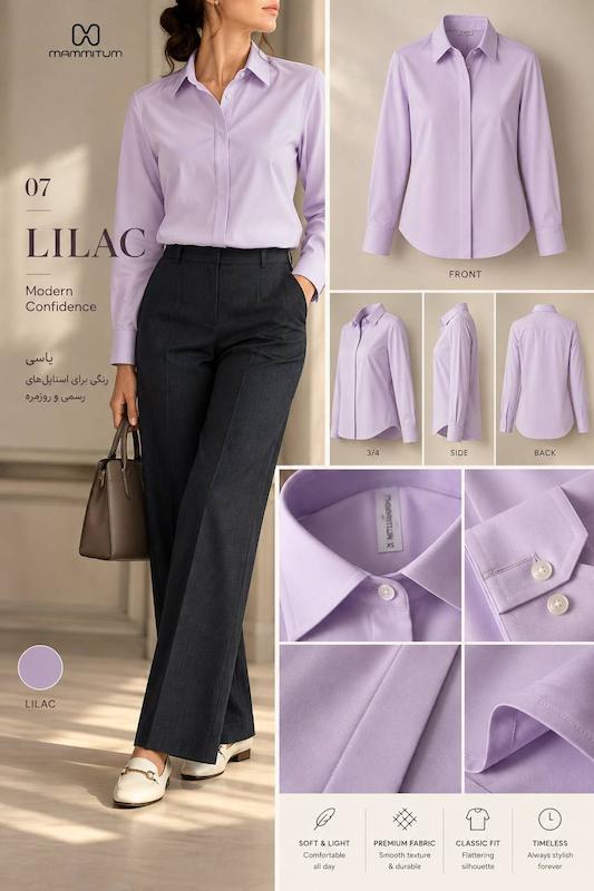 شومیز زنانه  Lilla یاسی M167
