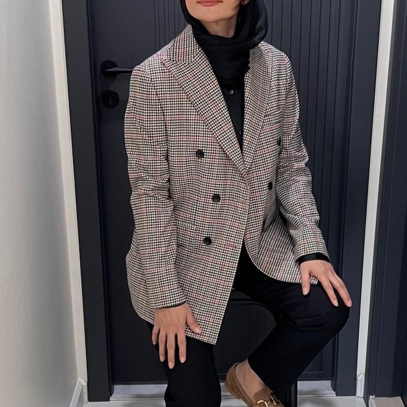 کت تک  زنانه مرلین، خرید کت تک زنانه، خرید کت زنانه، قیمت کت زنانه فاستونی،  کت چهارخونه، کت دبل برست زنانه، کت پیردوپل