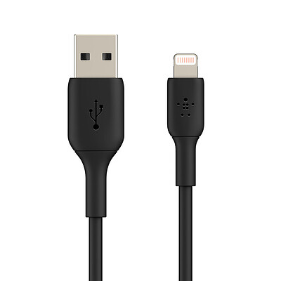 کابل شارژ  لایتنینگ به USB-A بلکین بسته 2تایی مدل PVC A-LTG 1M  BLK 2PK 