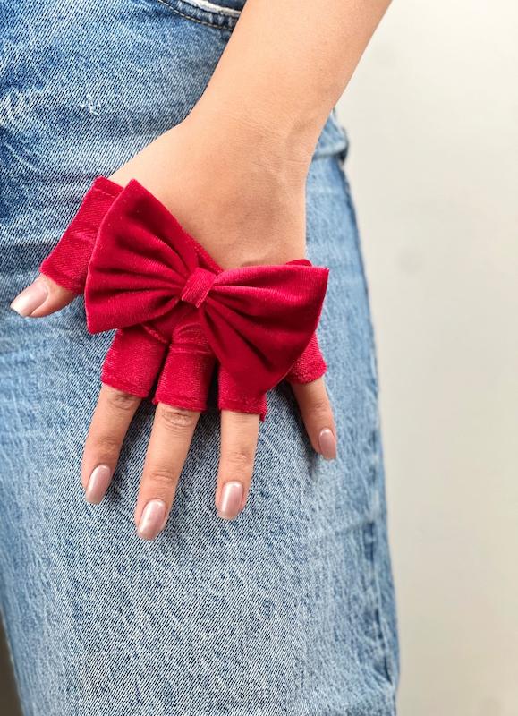 دستکش بندانگشتی پاپیونی 