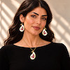 بیس گوشواره و زیورآلات شماره 264 طرح بته جقه گل سرخی (جنس مولتی استایل و لیبل یووی)