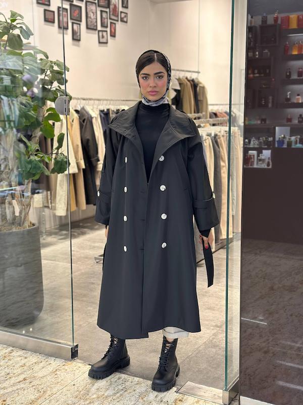 بارونی بلند سانتانا یقه برشکا